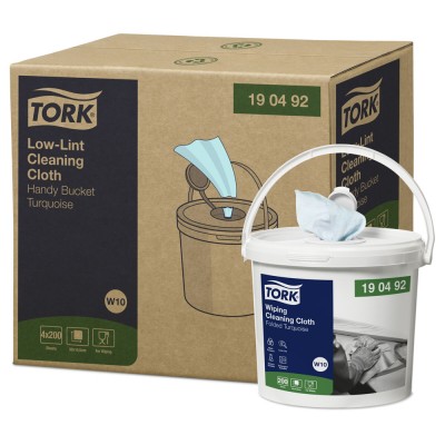 Πανί Καθαρισμού Σε Κουβά Non-Woven Τιρκουάζ 1φυλλο 60m 200τεμ 4 Τεμάχια Tork Low Lint 190492