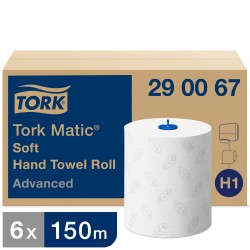 Χειροπετσέτα Σε Ρολό 2φυλλη Λευκή 150m 6 Ρολά Tork Matic® 290067