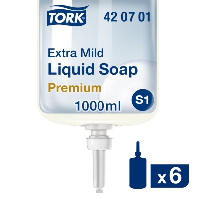 Υγρό Σαπούνι Χεριών 1l 6 Τεμάχια Tork Extra Mild 420701