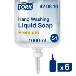 Υγρό Σαπούνι Χεριών Άχρωμο 1l 6 Τεμάχια Tork Extra hygiene 420810