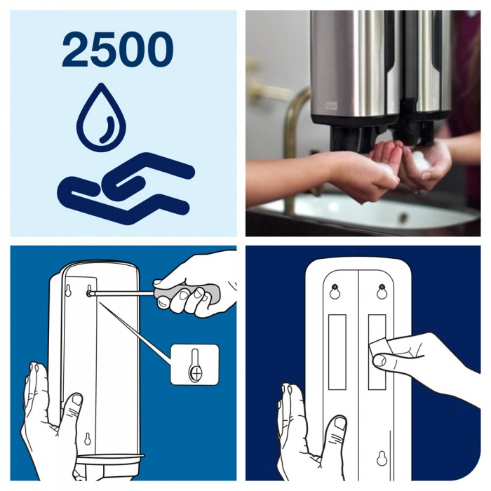 Συσκευή Σαπουνιού Χεριών Σε Αφρό Ανοξείδωτη 1l Tork 460010