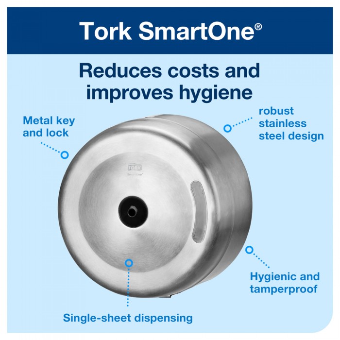 Συσκευή Χαρτιού Υγείας Centerfeed Ανοξείδωτη Tork SmartOne® 472054