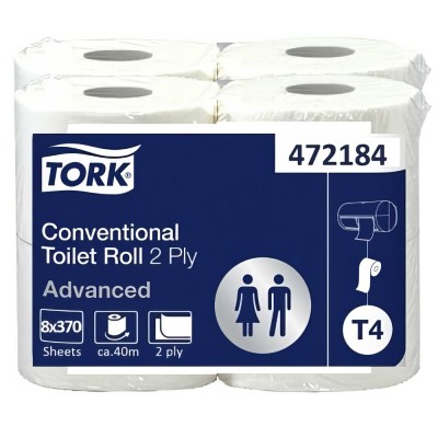 Ρολό Υγείας Λευκό 2φυλλο 40m 6x8 Ρολά Tork Soft Conventional 472184
