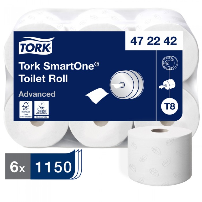 Ρολό Υγείας Centerfeed Λευκό 2φυλλο 207m 6 Ρολά Tork Smartone 472242