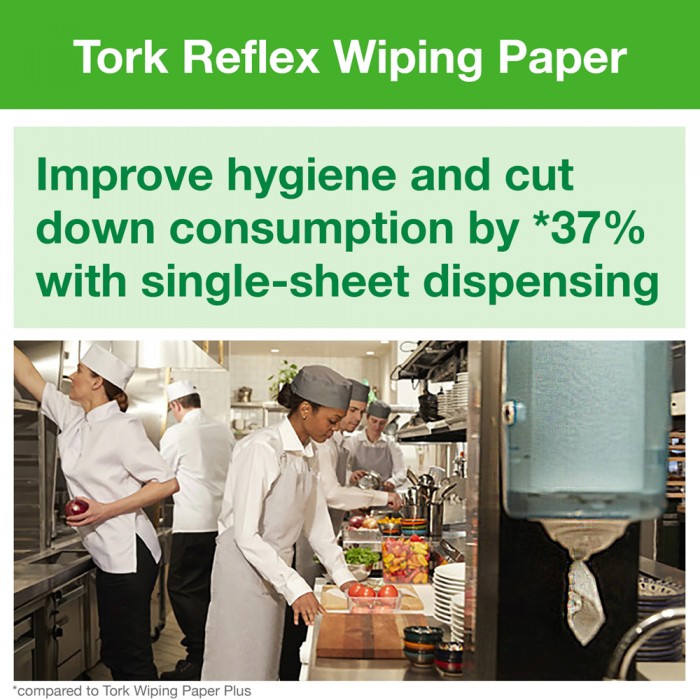 Ρολό Centerfeed Λευκό 1φυλλο 300m 6 Τεμάχια Tork Reflex™ Wiping Paper 473242