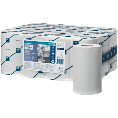 Ρολό Centerfeed Λευκό 1φυλλο 120m 12 Τεμάχια Tork Reflex™ Wiping Paper Mini 473246