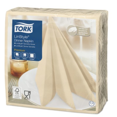 Χαρτοπετσέτα Κρεμ 1φυλλη 1/4 39x39cm Πολυτελείας 12x50τεμ Tork Linstyle® 478713