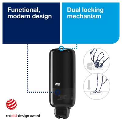 Συσκευή Υγρού Σαπουνιού Χεριών Μαύρη 1l Tork 560008