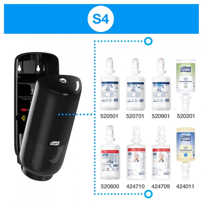 Συσκευή Σαπουνιού Χεριών Σε Αφρό Μαύρη 1l Tork 561508