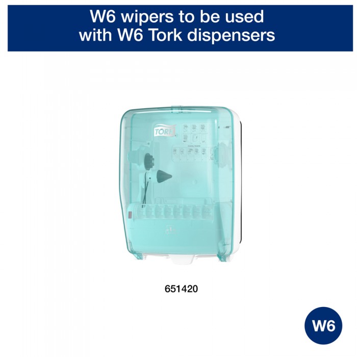 Συσκευή Βιομηχανικού Ρολού Τιρκουάζ/Λευκή Τοίχου Tork Basic Paper 651420