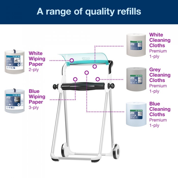 Συσκευή Βιομηχανικού Ρολού Δαπέδου Κινητή Τιρκουάζ Tork 652000