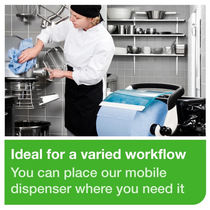 Συσκευή Βιομηχανικού Ρολού Δαπέδου Κινητή Τιρκουάζ Tork 652000