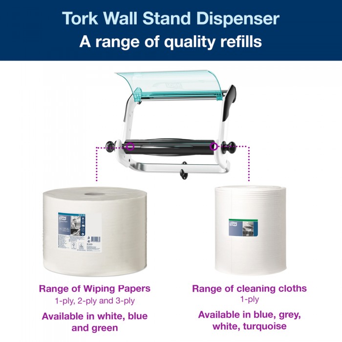 Συσκευή Βιομηχανικού Ρολού Τιρκουάζ Τοίχου Tork 652100