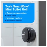 Συσκευή Χαρτιού Υγείας Centerfeed Μαύρη Tork SmartOne® Mini 681008