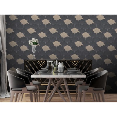 Ταπετσαρία Τοίχου UGEPA Collection ELEGANCE Black, Beige 0.53x10.05m M64009