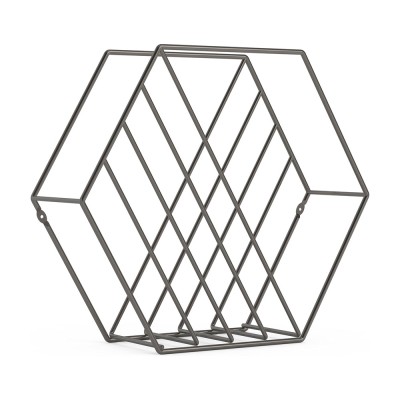 Βάση Περιοδικών & Δίσκων Βινυλίου 33x33x7.6cm με φινίρισμα Τιτανίου UMBRA Zina MTL TTNM 1008973-378