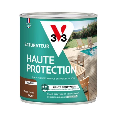 Λάδι Εξωτερικών Ξύλινων Δαπέδων 750ml Τικ Καφέ Αδιαφανές Teck Brun Opaque Ματ V33 High Protection Decking Oil Biosourced 127709