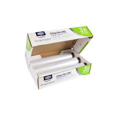 Μεμβράνη Διαφανής Pe 30cmx300m 3 ρολά Wrapmaster® 3000 18C81