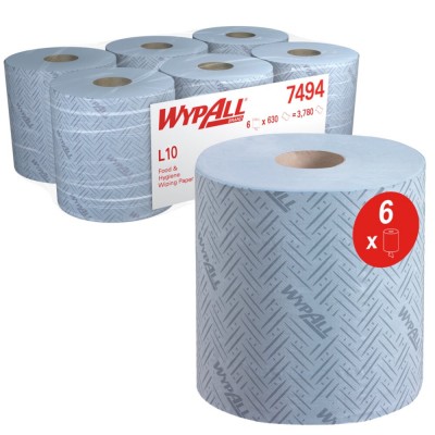 Ρολό Centerfeed Μπλε 1φυλλο 239,40m 6 ρολά Wypall® L10 Extra 7494