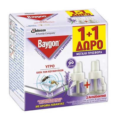 Υγρό Εντομοαπωθητικό Ανταλλακτικό 36ml Για 60 Νύχτες 2 τεμάχια Baygon® Liquid 12571
