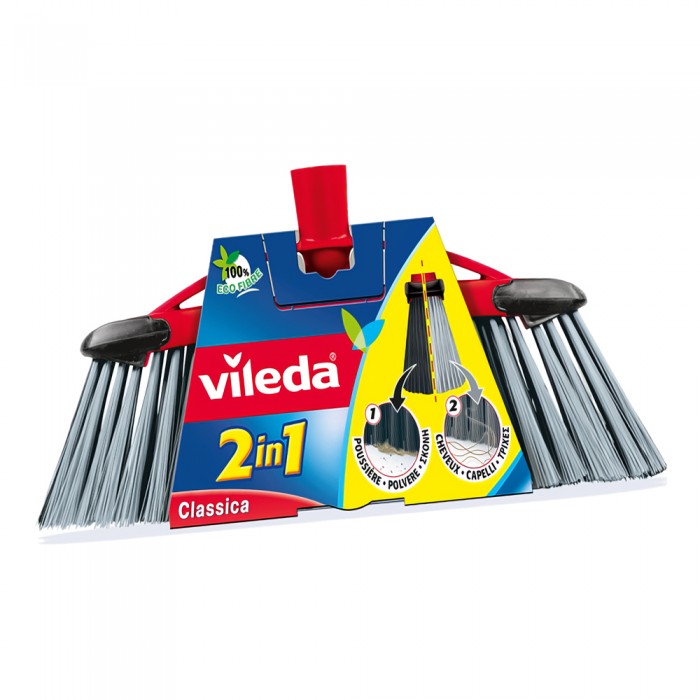 Σκούπα Γκρι/Μαύρη Μαλακή/Σκληρή 30cm Vileda® Classica 169340