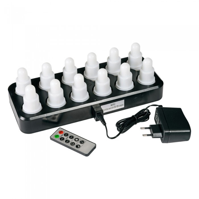 Επαναφορτιζόμενα Λευκά Κεριά Led 7x4cm 12h 12 τεμάχια Duni 165735