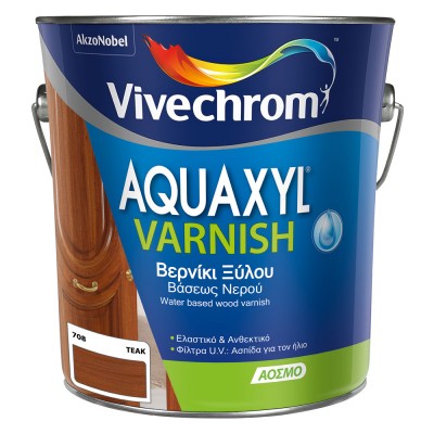 Βερνίκι Εμποτισμού Νερού Vivechrom Aquaxyl Varnish 708 TEAK (ΤΙΚ) Σατινέ 2.5lt