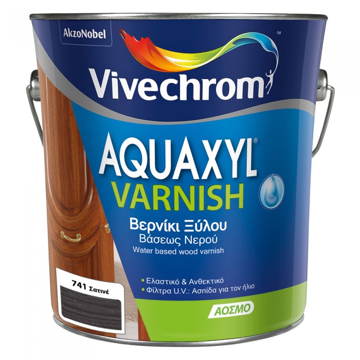 Βερνίκι Εμποτισμού Νερού Vivechrom Aquaxyl Varnish 741 Σατινέ 2.5lt