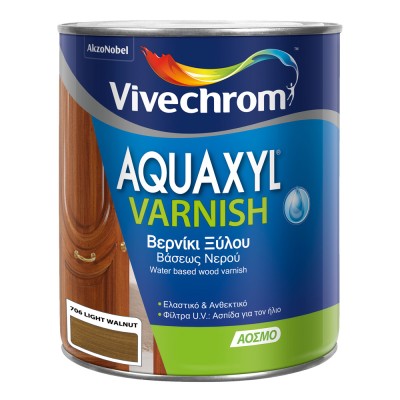 Βερνίκι Εμποτισμού Νερού Vivechrom Aquaxyl Varnish 706 LIGHT WALNUT (ΚΑΡΥΔΙΑ ΑΝΟΙΧΤΗ) Σατινέ 750ml