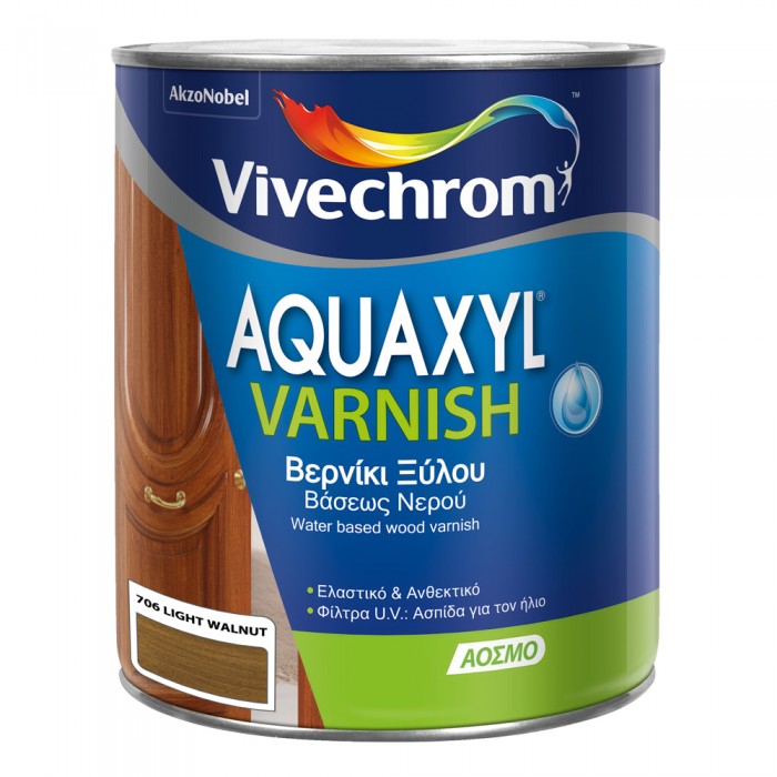 Βερνίκι Εμποτισμού Νερού Vivechrom Aquaxyl Varnish 706 LIGHT WALNUT (ΚΑΡΥΔΙΑ ΑΝΟΙΧΤΗ) Σατινέ 750ml