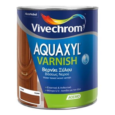 Βερνίκι Εμποτισμού Νερού Vivechrom Aquaxyl Varnish 708 TEAK (ΤΙΚ) Σατινέ 750ml