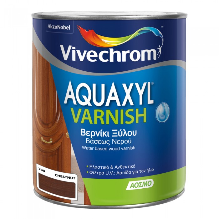 Βερνίκι Εμποτισμού Νερού Vivechrom Aquaxyl Varnish 709 CHESTNUT (ΚΑΣΤΑΝΙΑ) Σατινέ 750ml