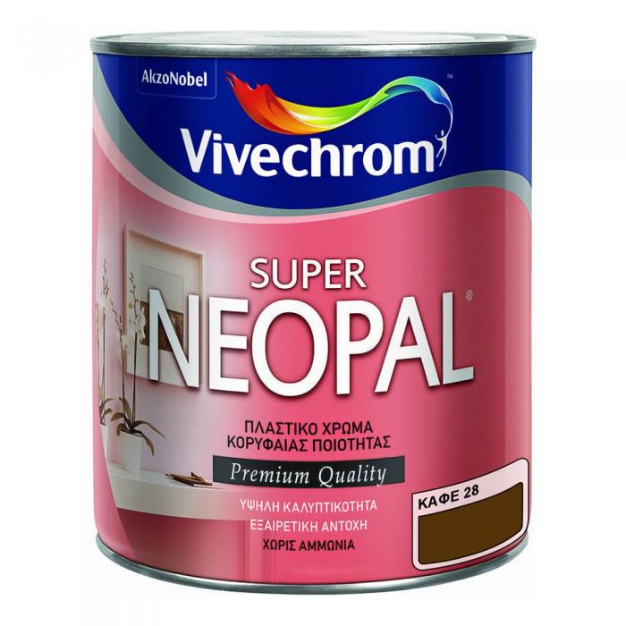 Πλαστικό Χρώμα για Εσωτερική Χρήση 750ml Vivechrom Super Neopal Νο 28 Καφέ