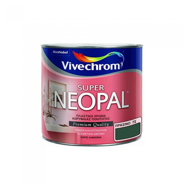 Πλαστικό Χρώμα για Εσωτερική Χρήση 200ml Vivechrom Super Neopal Νο7Σ Πράσινο