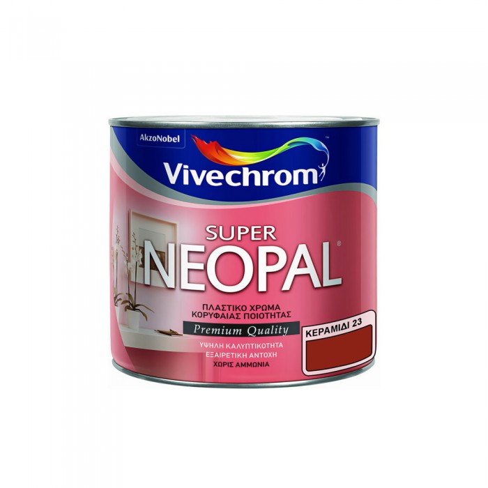 Πλαστικό Χρώμα για Εσωτερική Χρήση 200ml Vivechrom Super Neopal Νο23 Κεραμιδί