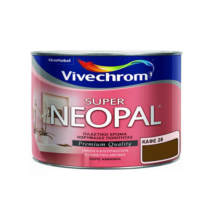 Πλαστικό Χρώμα για Εσωτερική Χρήση 375ml Vivechrom Super Neopal Νο 28 Καφέ