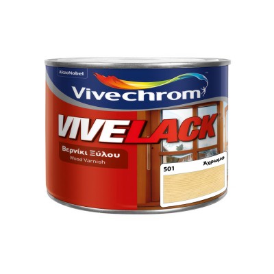 Βερνίκι Ξύλου Διαλύτου εσωτερικής και εξωτερικής χρήσης Gloss 180ml Vivechrom Vivelack 501 Αχρωμο