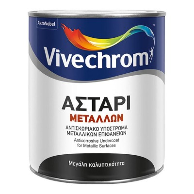 Αστάρι Μετάλλων Αντισκωριακό Υπόστρωμα Mεταλλικών Επιφανειών 750ml VIVECHROM Λευκό
