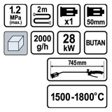 Φλόγιστρο Πίσσας & Ασφαλτικών Με Ακροφύσιο 50mm VOREL 73341
