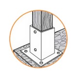 Βάση Βιδωτή Γαλβανιζέ για Τοποθέτηση Ξύλινου Δοκαριού 91x91x150mm August Vormann 71416000