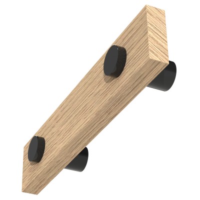 Ξύλινο Πομολάκι επίπλων Άβαφο απο Μασίφ Ξύλο Δρύς Πλατύβενη Βορείου Αμερικής με Μαύρο Αποστάτη σε 3 διαστάσεις σειρά 1000