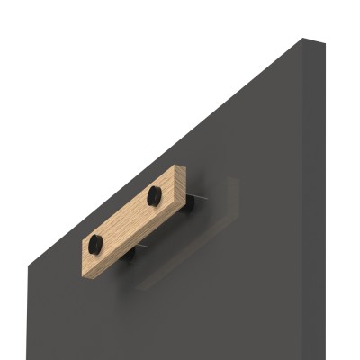 Ξύλινο Πομολάκι επίπλων Άβαφο απο Μασίφ Ξύλο Δρύς Πλατύβενη Βορείου Αμερικής με Μαύρο Αποστάτη σε 3 διαστάσεις σειρά 1000