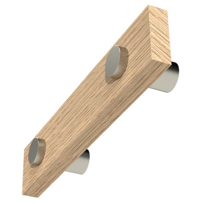 Ξύλινο Πομολάκι επίπλων Άβαφο απο Μασίφ Ξύλο Δρύς Πλατύβενη Βορείου Αμερικής με Inox Αποστάτη σε 3 διαστάσεις σειρά 1000