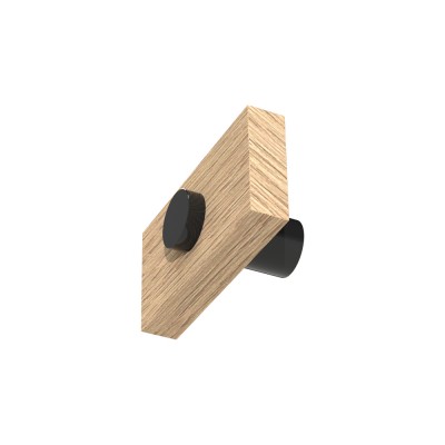 Ξύλινο Πομολάκι Μονό επίπλων Άβαφο απο Μασίφ Ξύλο Δρύς Πλατύβενη Βορείου Αμερικής με Μαύρο Αποστάτη σειρά 1050