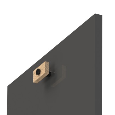 Ξύλινο Πομολάκι Μονό επίπλων Άβαφο απο Μασίφ Ξύλο Δρύς Πλατύβενη Βορείου Αμερικής με Μαύρο Αποστάτη σειρά 1050