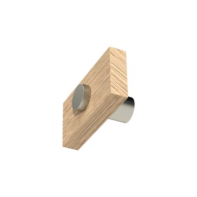 Ξύλινο Πομολάκι Μονό επίπλων Άβαφο απο Μασίφ Ξύλο Δρύς Πλατύβενη Βορείου Αμερικής με Inox Αποστάτη σειρά 1050