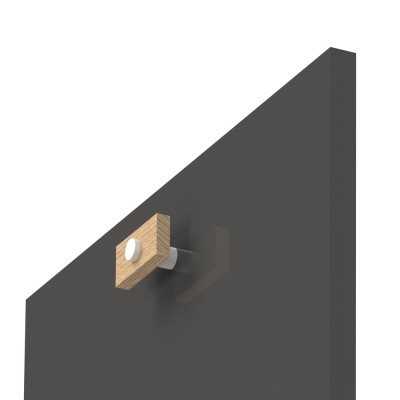 Ξύλινο Πομολάκι Μονό επίπλων Άβαφο απο Μασίφ Ξύλο Δρύς Πλατύβενη Βορείου Αμερικής με Λευκό Αποστάτη σειρά 1050