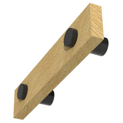 Ξύλινο Πομολάκι επίπλων Άβαφο απο Μασίφ Ξύλο Οξιάς Γερμανίας με Μαύρο Αποστάτη σε 3 διαστάσεις σειρά 1100