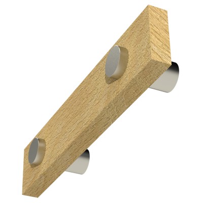 Ξύλινο Πομολάκι επίπλων Άβαφο απο Μασίφ Ξύλο Οξιάς Γερμανίας με Inox Αποστάτη σε 3 διαστάσεις σειρά 1100