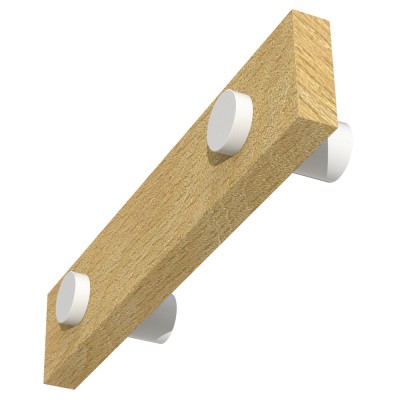 Ξύλινο Πομολάκι επίπλων Άβαφο απο Μασίφ Ξύλο Οξιάς Γερμανίας με Λευκό Αποστάτη σε 3 διαστάσεις σειρά 1100